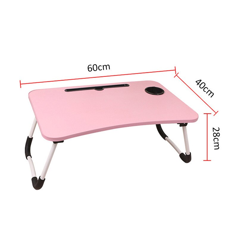 Portable Folding Laptop Stand Holder Study Table Desk Wooden Foldable Computer Desk for Sofa Tea Serving Table 60x40x28cm