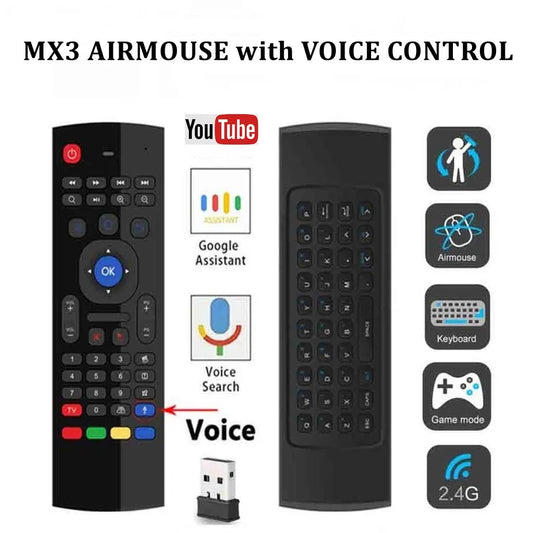 Air Mouse and keyboard with Voice Command ( All Android TVs, Smart TVs, TV boxes, TCL TVs, HTPCs, Hisence TVs)
